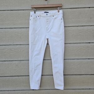 J. Crew 10 inch highest rise skinny jeans in white denim size 29